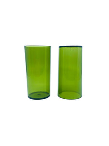 Vintage Avocado Green Plastic Glasses, Set of 5