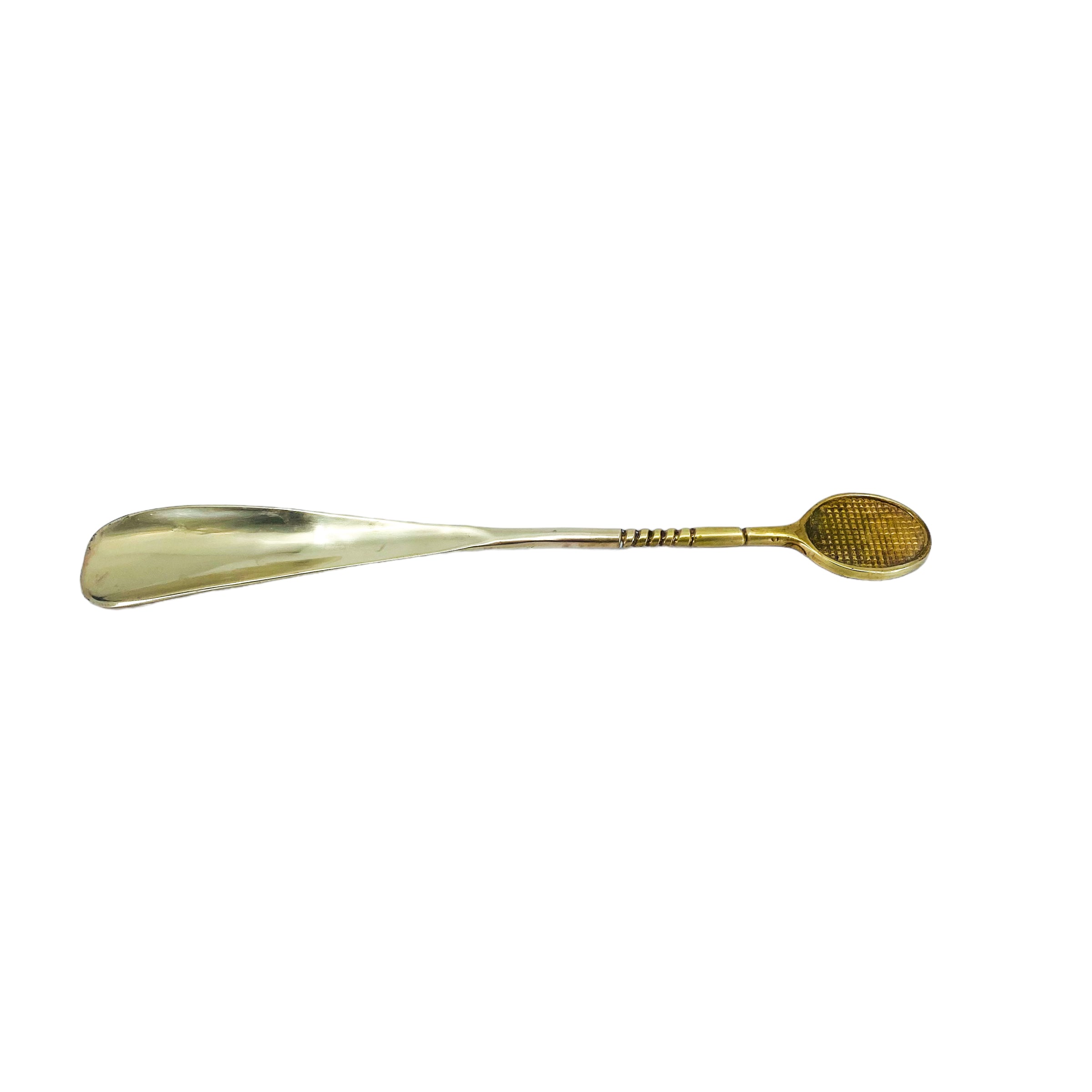 Vintage Brass Tennis Racket Shoe Horn