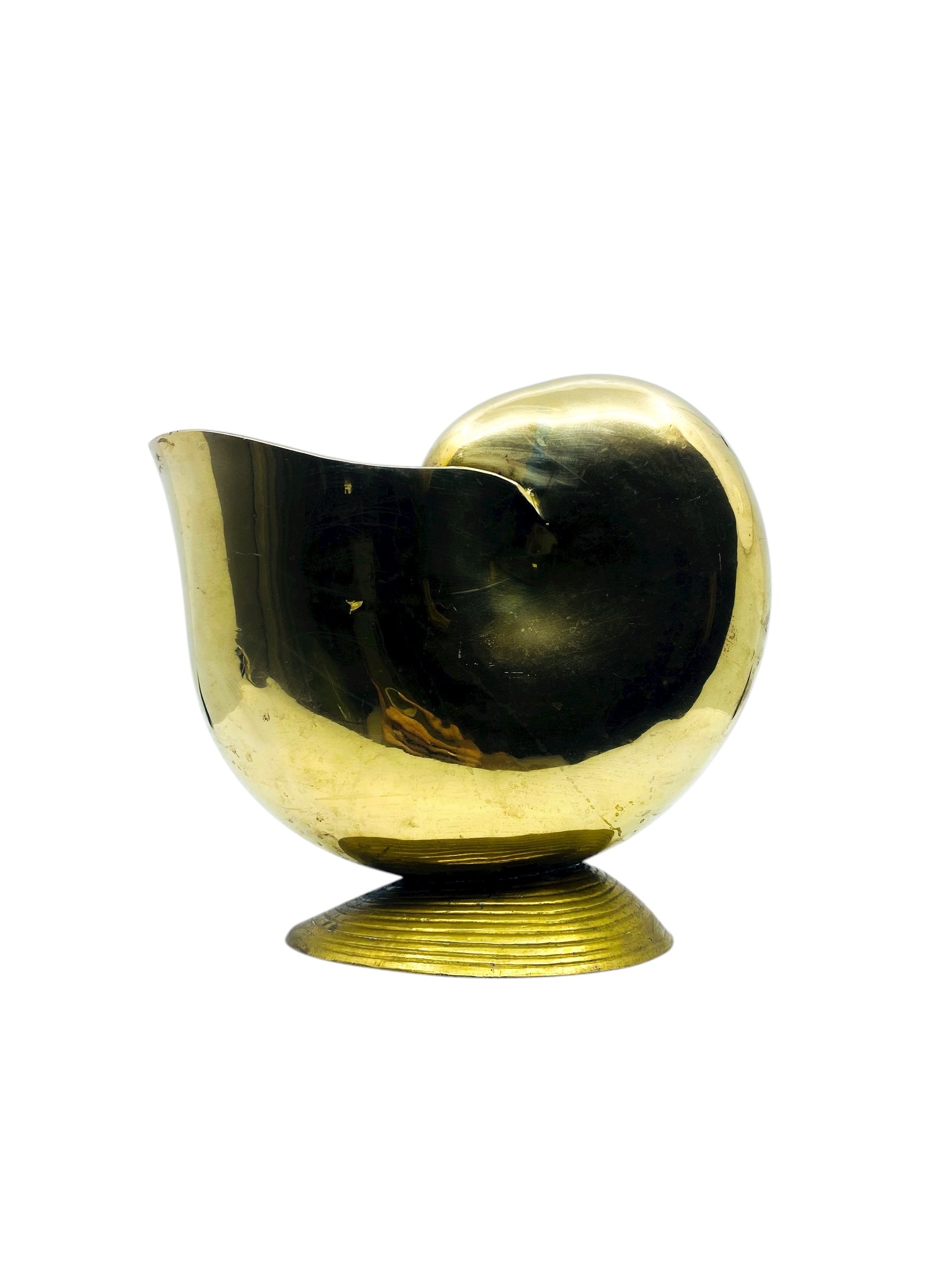 Vintage 1970’s Large Nautilus Brass Shell Planter