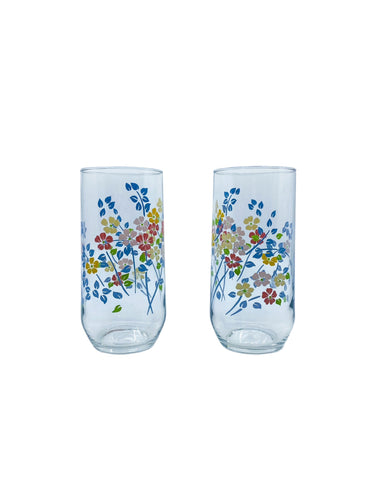 Vintage 1970’s Luminarc Spring Bouquet Glasses, Pair