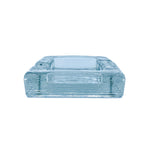 Heavy Square Glass Ashtray, Ribbed Bottom