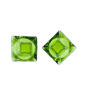 Vintage MCM Green Starburst Ashtray, Pair