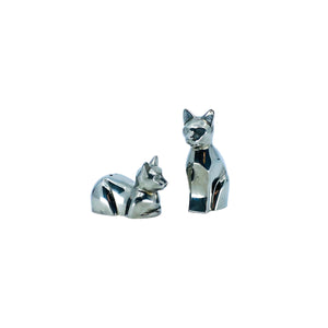 Silver Plated Cat Salt & Pepper Shakers