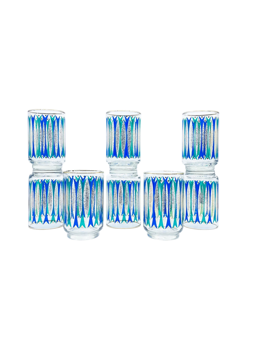 Vintage Libbey Atomic “Sea Garden” Glasses, Set of 8