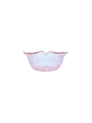 Vintage Pink Glass Flower Bowl by Mikasa