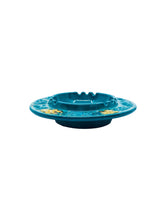 Vintage Zodiac Teal & Gold Ceramic Ashtray