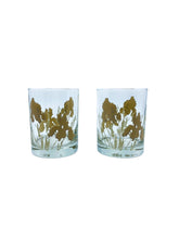 Vintage Georges Briard Textured Iris Lowball Glasses, Pair