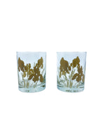 Vintage Georges Briard Textured Iris Lowball Glasses, Pair
