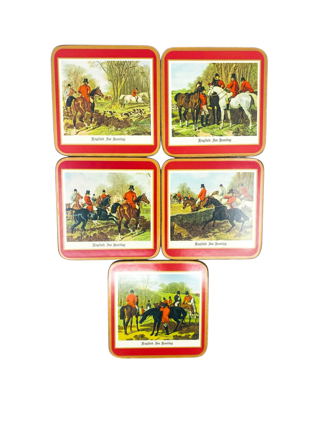 Pimpernel “Hunting Red” Traditional Coasters, Set of 6