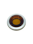 Vintage 1970’s Amber Glass & Aluminum Ashtray