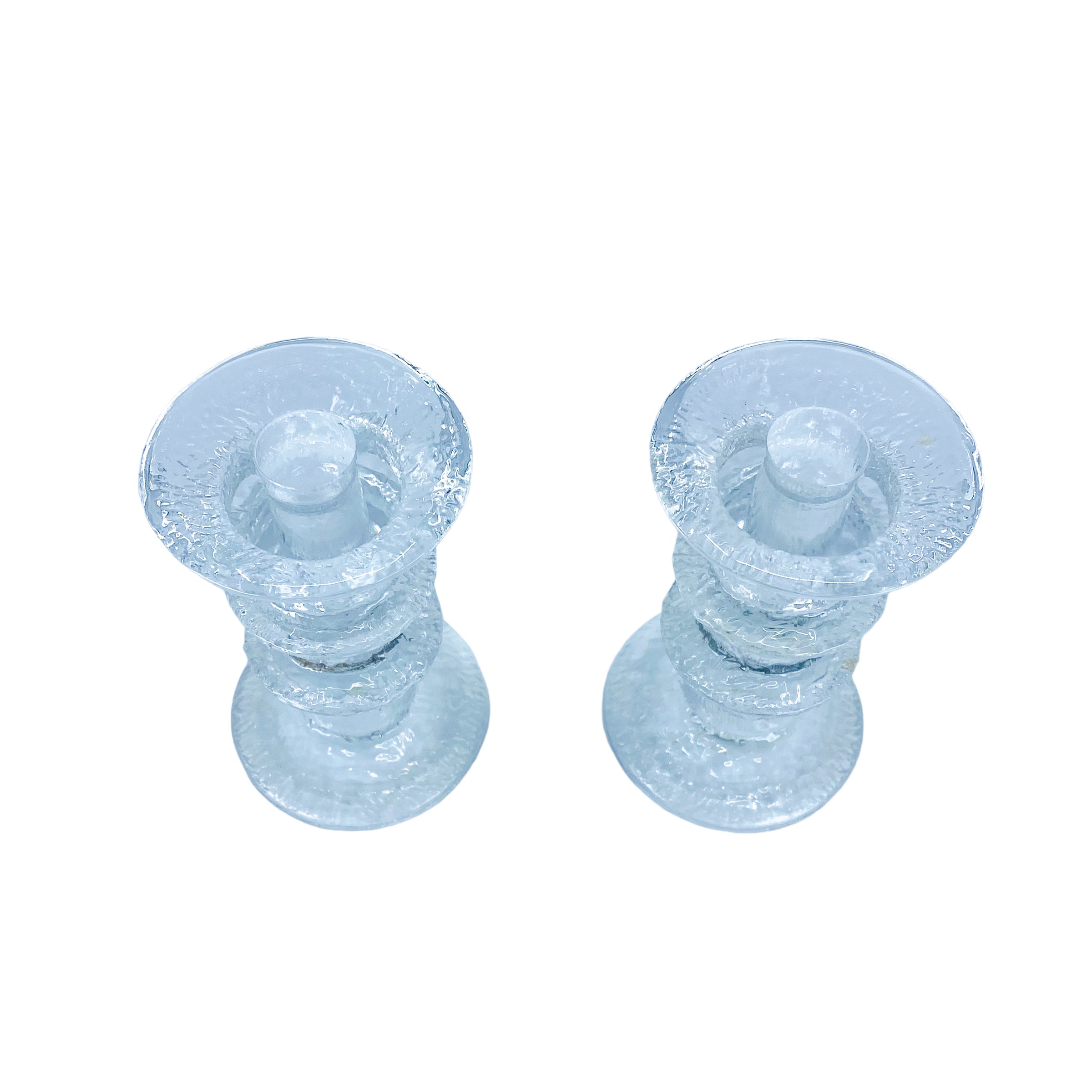 Timo Sarpaneva for Iittalia Glass "Festivo" Candlestick Holders, Pair