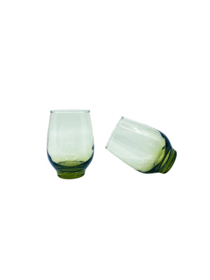 Vintage Libbey Avocado Green Temp Glasses, Pair