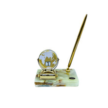 Vintage Onyx Perpetual Desk Calendar & Pen, Made in Italy