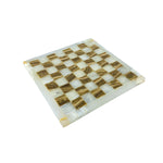 White and Onyx Marble Chessboard