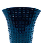 Vintage Black Milk Glass Waffle Print Vase