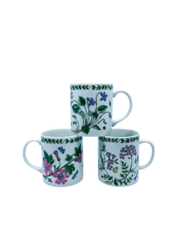 Vintage Andrea by Sadek Botanical Mugs, Set of 3
