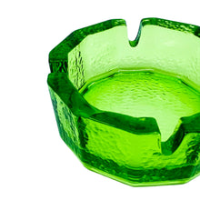 Bamboo Shaped Green Glass Ashtray