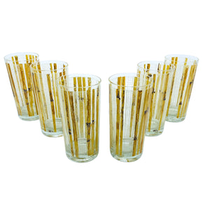 1970’s Cera for Neiman Marcus Bamboo Tom Collins Glasses, Set of 6
