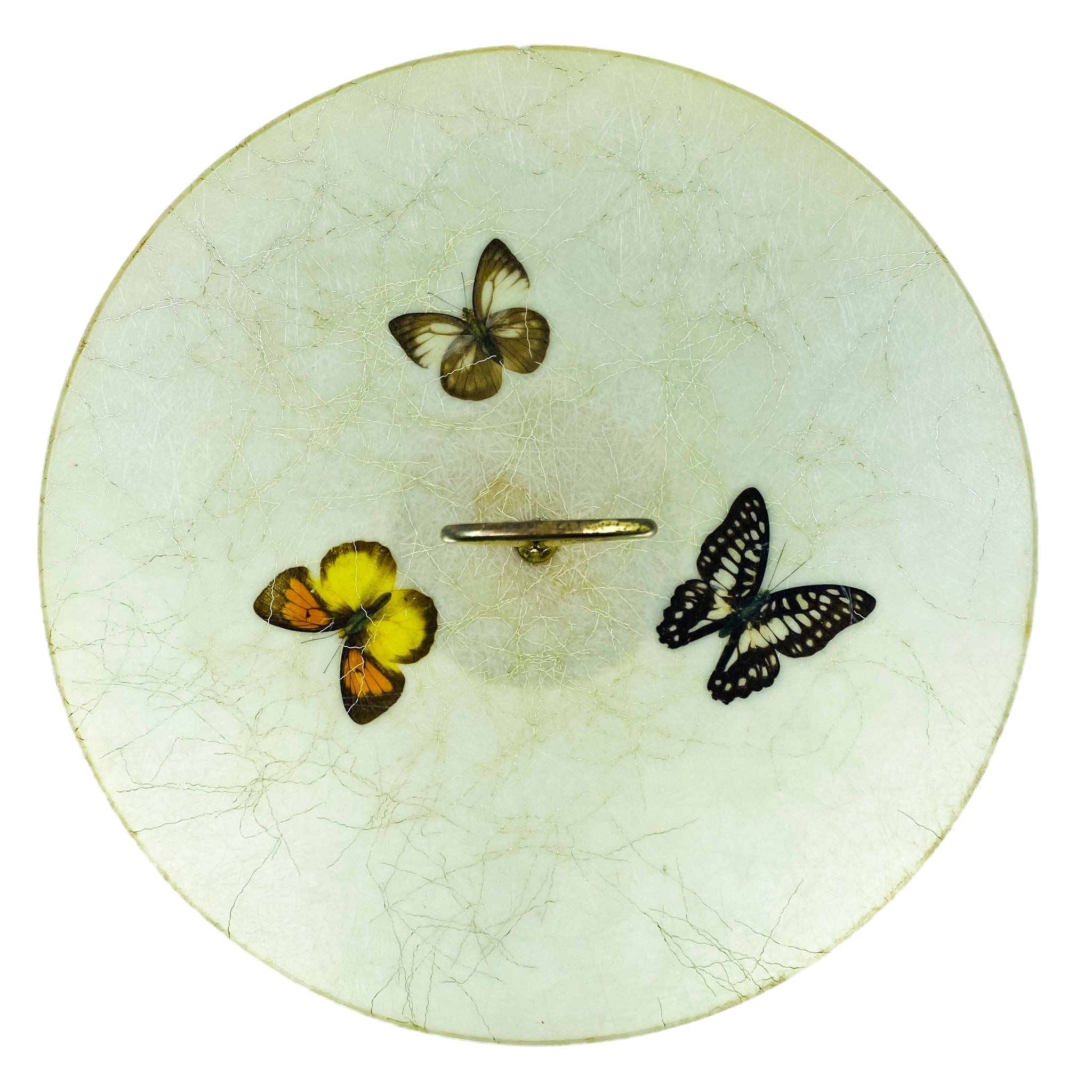 1960's Butterflies and Gold Confetti Fiberglass Serving Tray