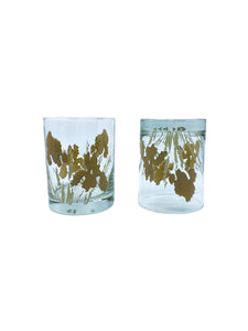 Vintage Georges Briard Textured Iris Lowball Glasses, Pair