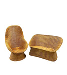 Vintage Wicker Chair & Loveseat