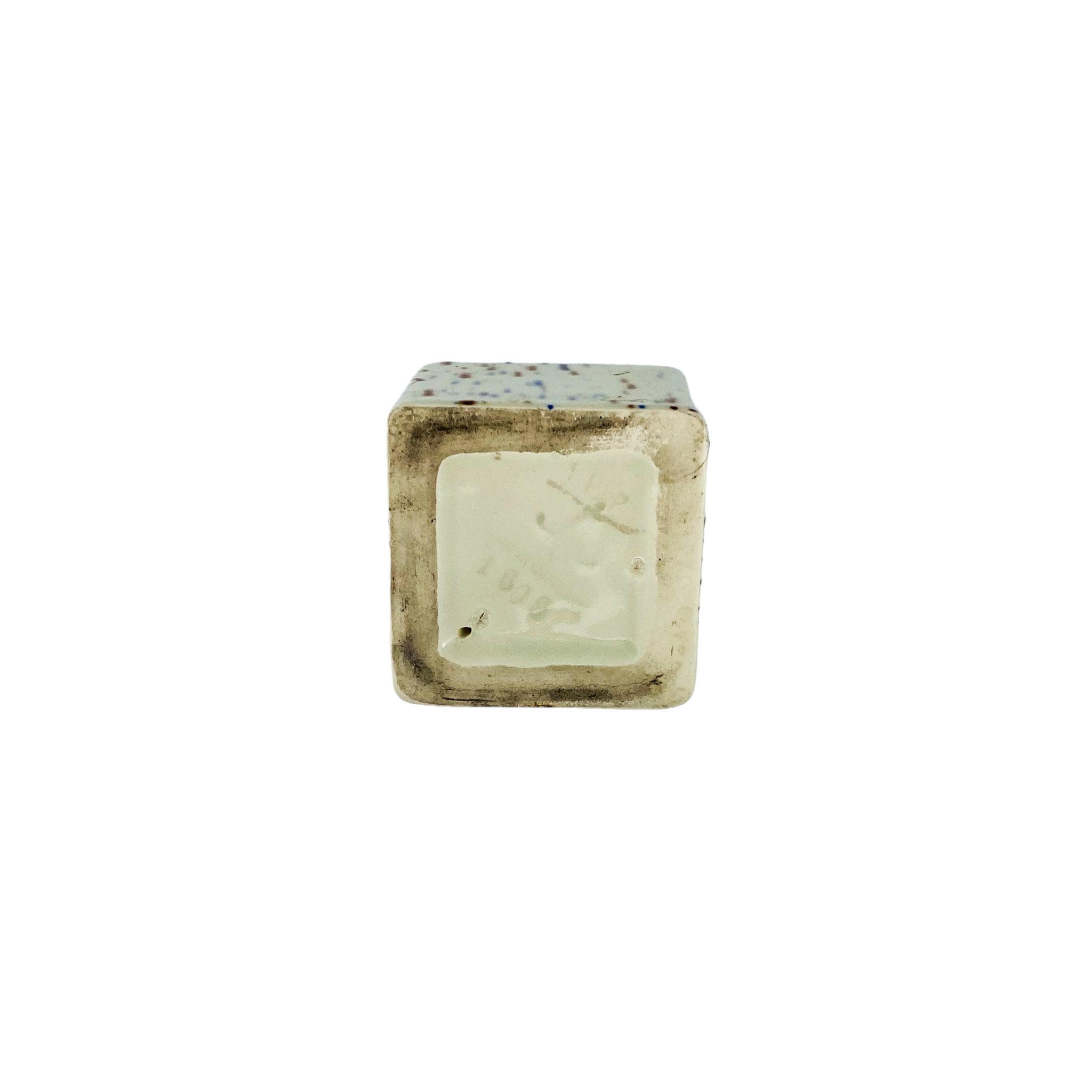 Vintage Speckled Ceramic Square Ring Drop, Germany