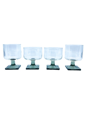 Vintage Federal Glass Nordic Midnight Sherbert Glasses, Set of 3