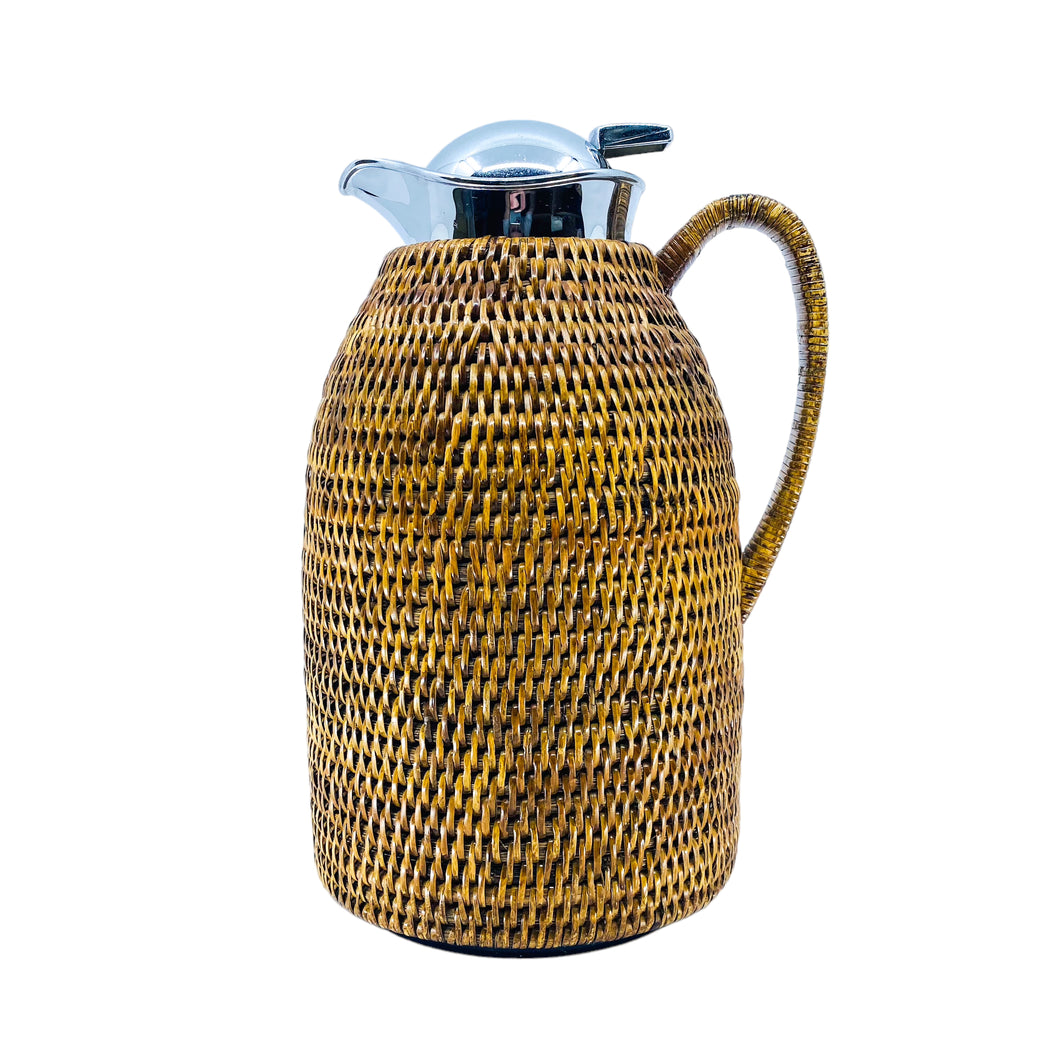 Vintage Ola Olsson Rattan Wrapped Thermos, Germany