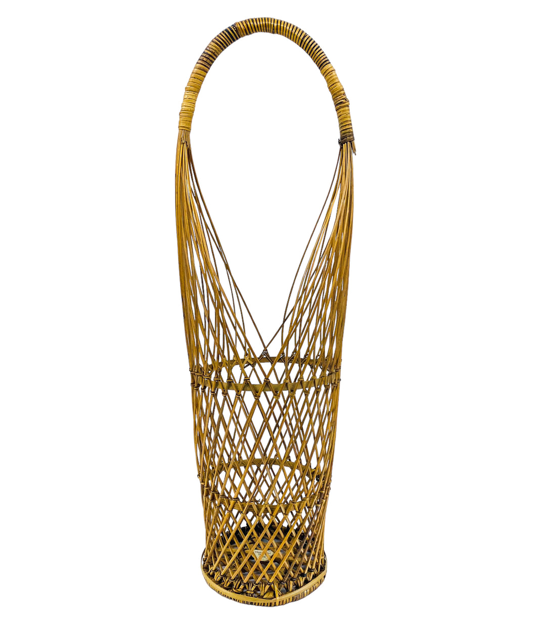 Vintage Rattan Ornate Wine Holder