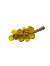 Vintage Yellow Amber Lucite Grapes Cluster, Large