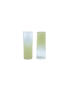 Vintage Federal Glass Yellow Ombre Tallboys, Pair
