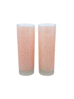 Vintage Tastesetter Frosted Coral Highball Glasses, Set of 6