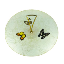 1960's Butterflies and Gold Confetti Fiberglass Serving Tray