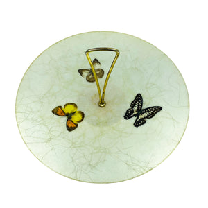 1960's Butterflies and Gold Confetti Fiberglass Serving Tray