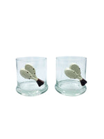 RARE Vintage Tennis Lowball Glasses with Ceramic Rackets, Set of 6