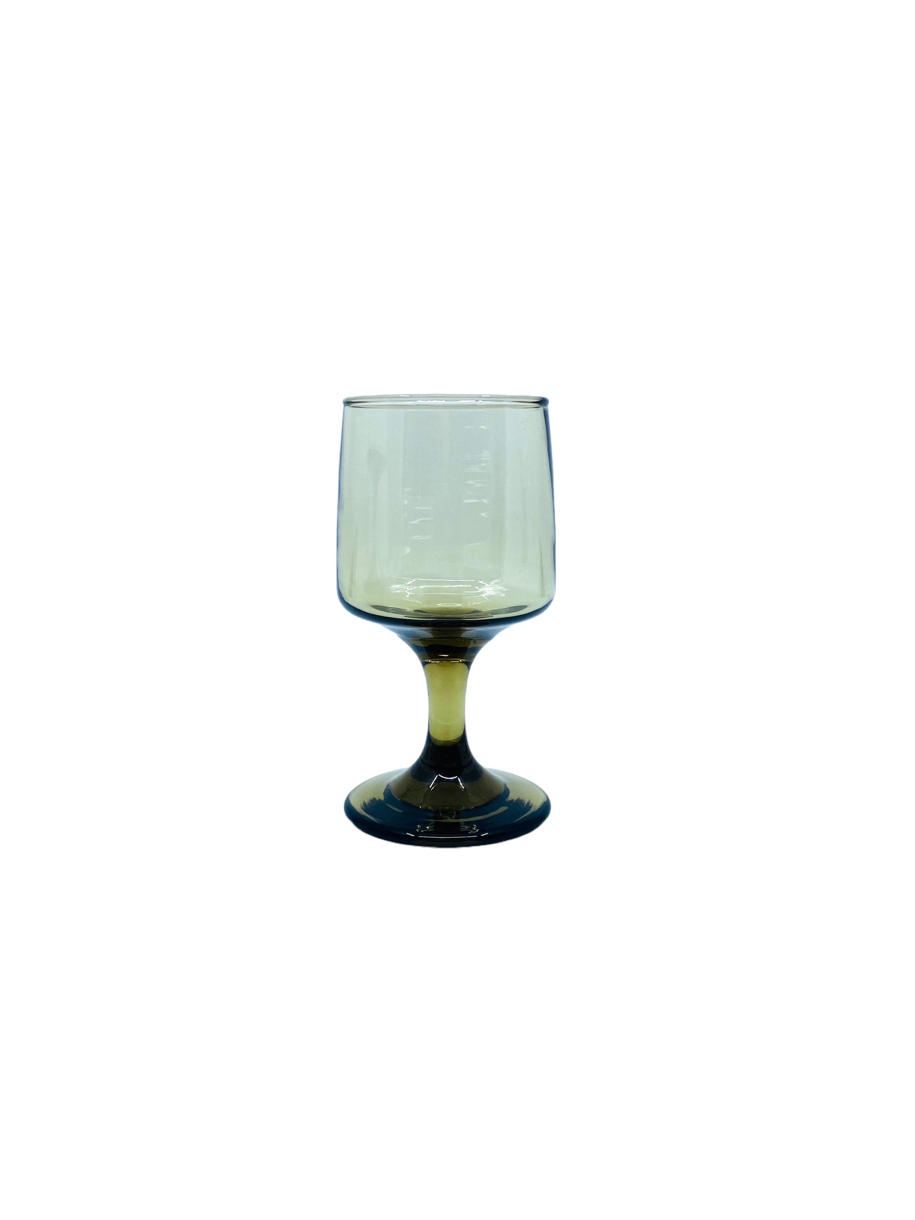 Vintage Libbey Tawny Accent Brown Smoke Wine Goblets, Set of 8