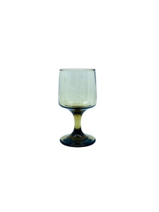 Vintage Libbey Tawny Accent Brown Smoke Wine Goblets, Set of 8