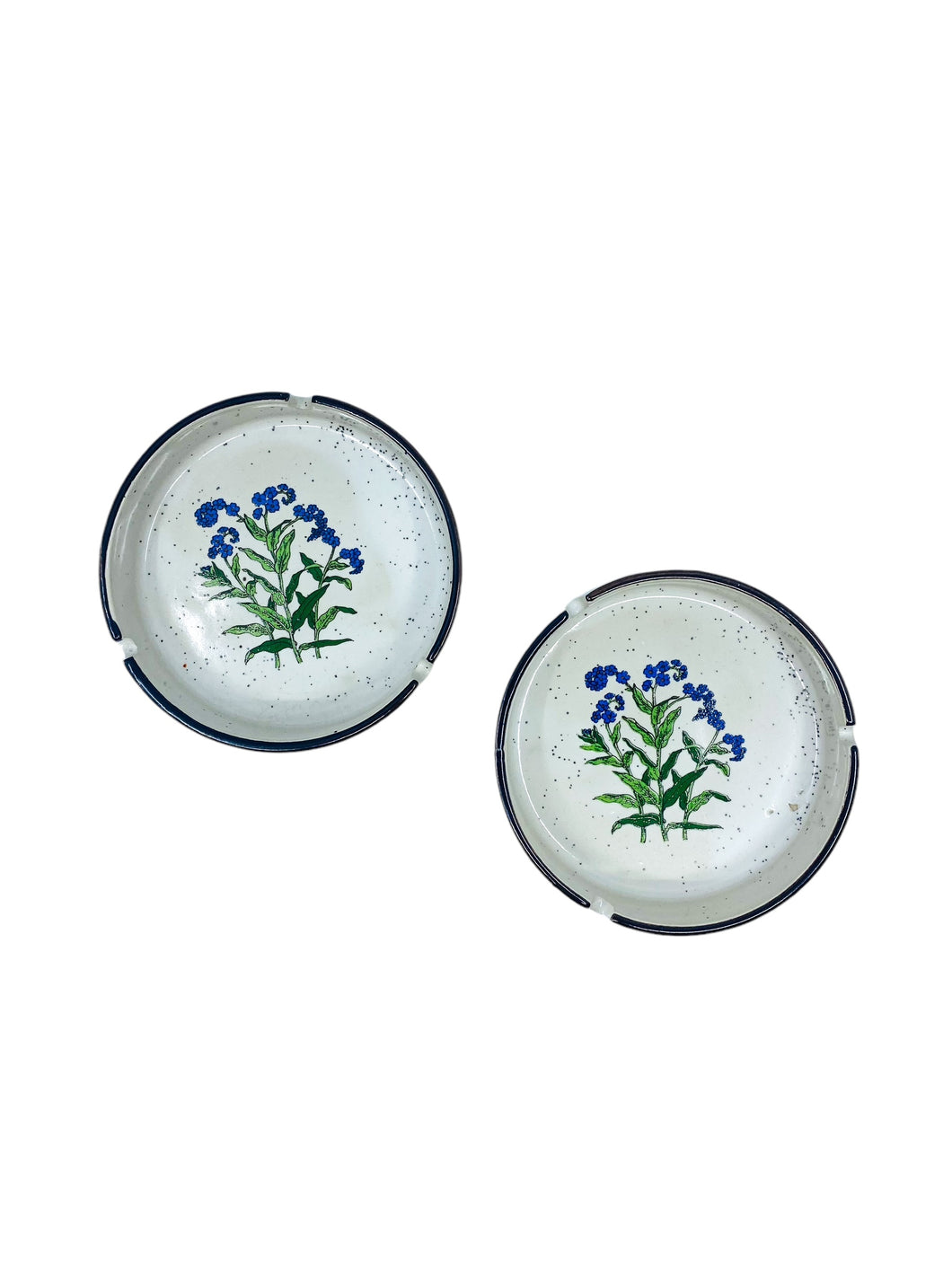 Vintage Otagiri Ceramic Floral Ashtray Set, Japan