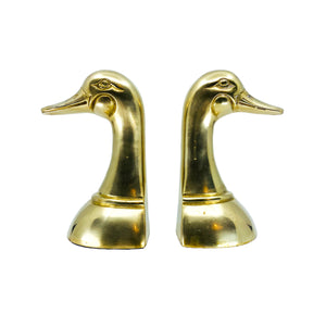 Vintage Brass Mallard Duck Bookends