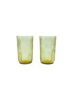 Vintage Anchor Hocking Wood Grain Amber Juice Glasses, Set of 2