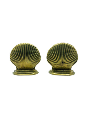 Large Brass Shell Bookends