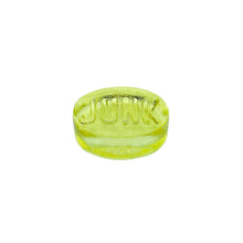 Vintage Yellow “JUNK” Glass Paperweight