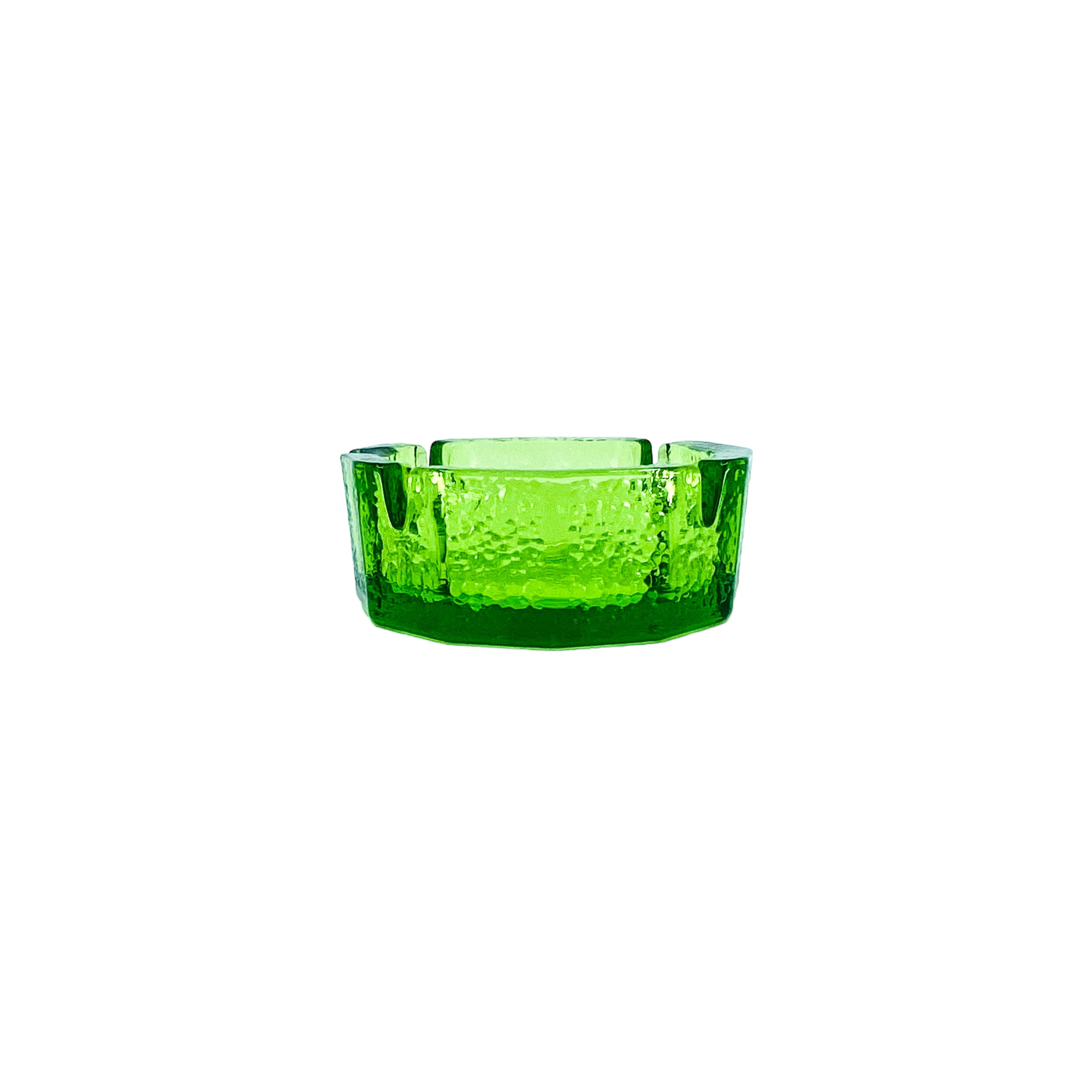 Bamboo Shaped Green Glass Ashtray