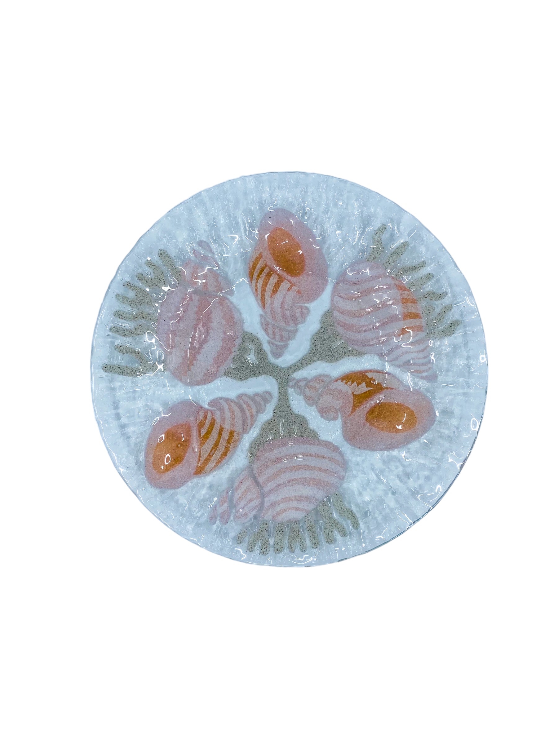 Fused Glass Pink Seashell Plate