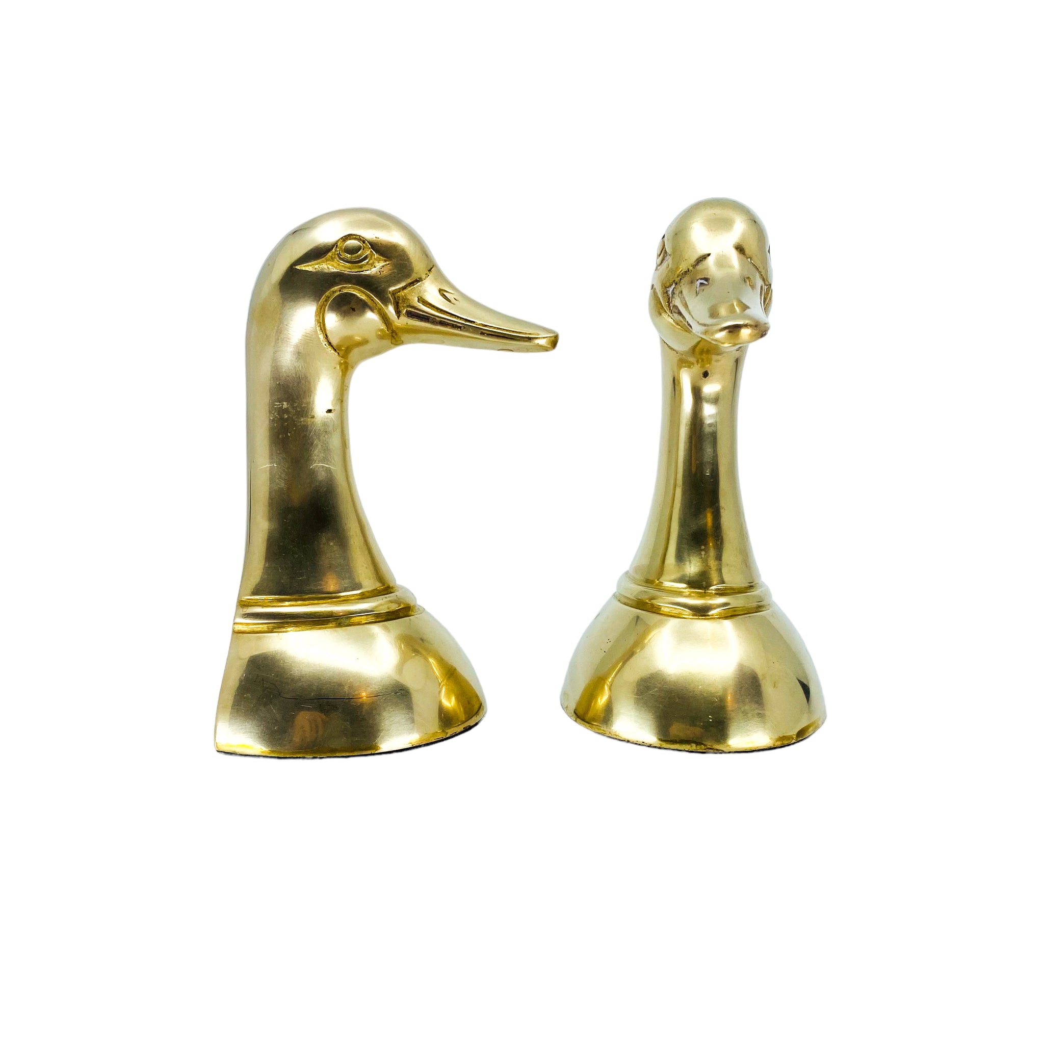Vintage Brass Mallard Duck Bookends