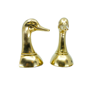Vintage Brass Mallard Duck Bookends