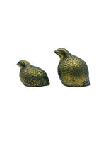 Pair of Vintage Brass Quails