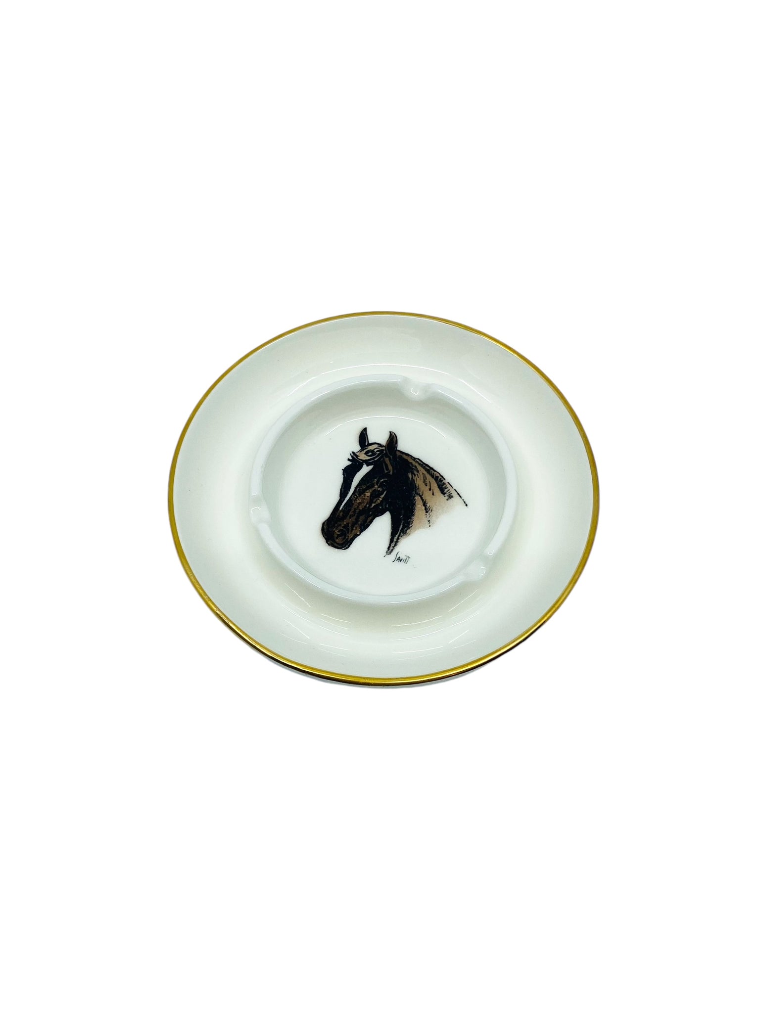 Vintage Horse Head Ceramic Ashtray