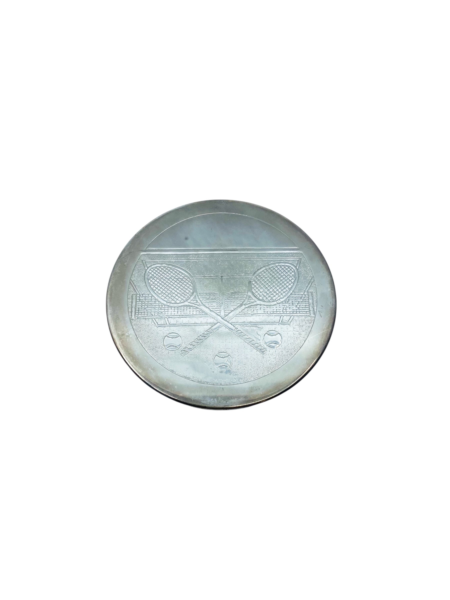 Vintage Silver-plate Tennis Racket Coaster Set, Set of 6