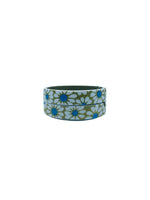 1960’s Daisy Flower Power Green Ashtray, Pair